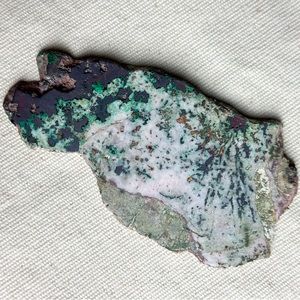 Cuprite, Malachite, and Copper mineral slab